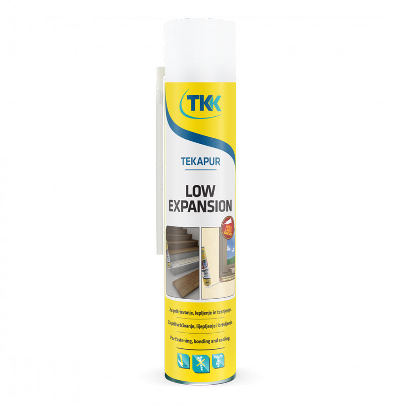 Tekapur PU pena Montažna za lepljenje 750ml  cevčica LOW EXPANSION niskoekspandirajuća