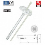 Tipl Klimas Wkret-met LTX  fi 10mm sa plastičnim ekserom za stirpor sa zonom sidrenja 5cm