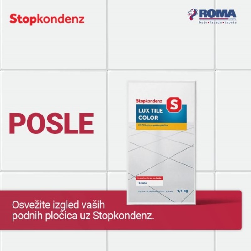 Stop Kondenz LUX TILE COLOR - Boja za zidne i podne pločice 1.1kg