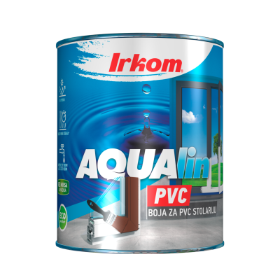 Irkom AQUALIN PVC  je akrilni vodorazredivi završni dekorativni premaz za PVC stolariju i plastiku u enterijeru i eksterijeru.