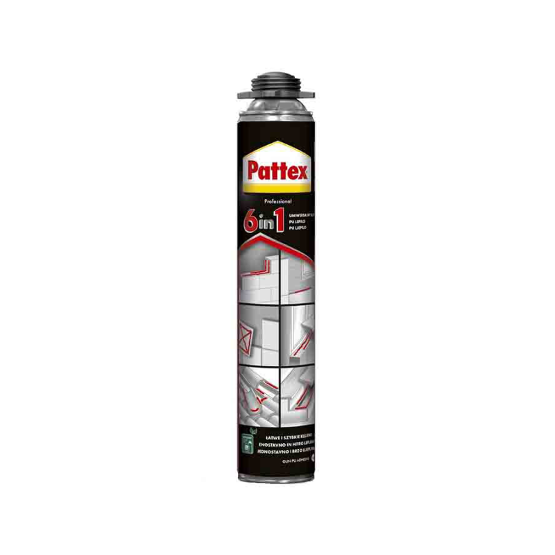 PATTEX 6 IN 1 PUR PENA PU lepak za jednostavno i brzo lepljenje Bež 750ml