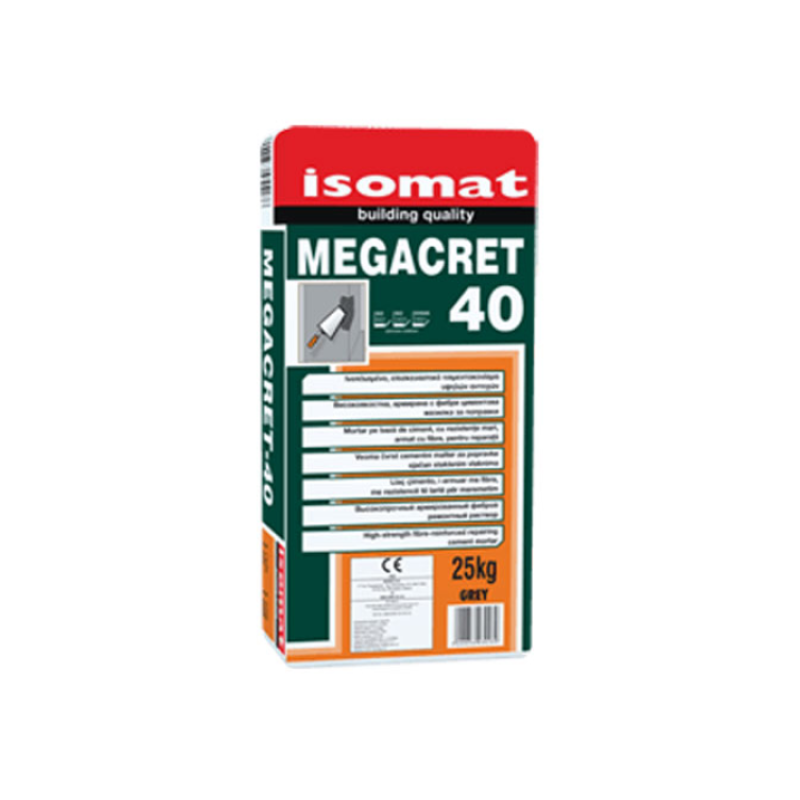 Isomat MEGACRET-40 Veoma čvrsti cementni malter ojačan staklenim vlaknima klasa R4