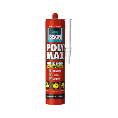 Bison POLY MAX  EXPRESS 425gr UNIVERZALNI MONTAŽNI LEPAK I ZAPTIVAČ SA BRZIM STVARANJEM ZAVR&Scaron;NE ČVRSTOĆE