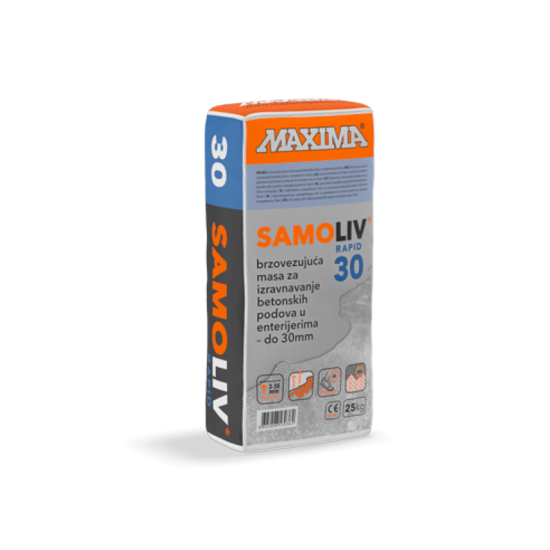 Maxima SAMOLIV RAPID 30  25kg samoniveli&scaron;uća, brzovezujuća masa za izravnavanje betonskih podova u enterijerima u debljini 3 mm do 30 mm